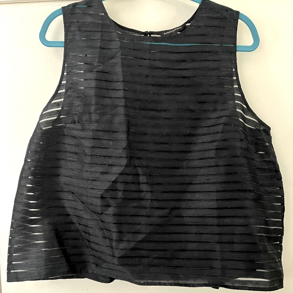 Banana Republic Sheer Stripe Sleeveless Top